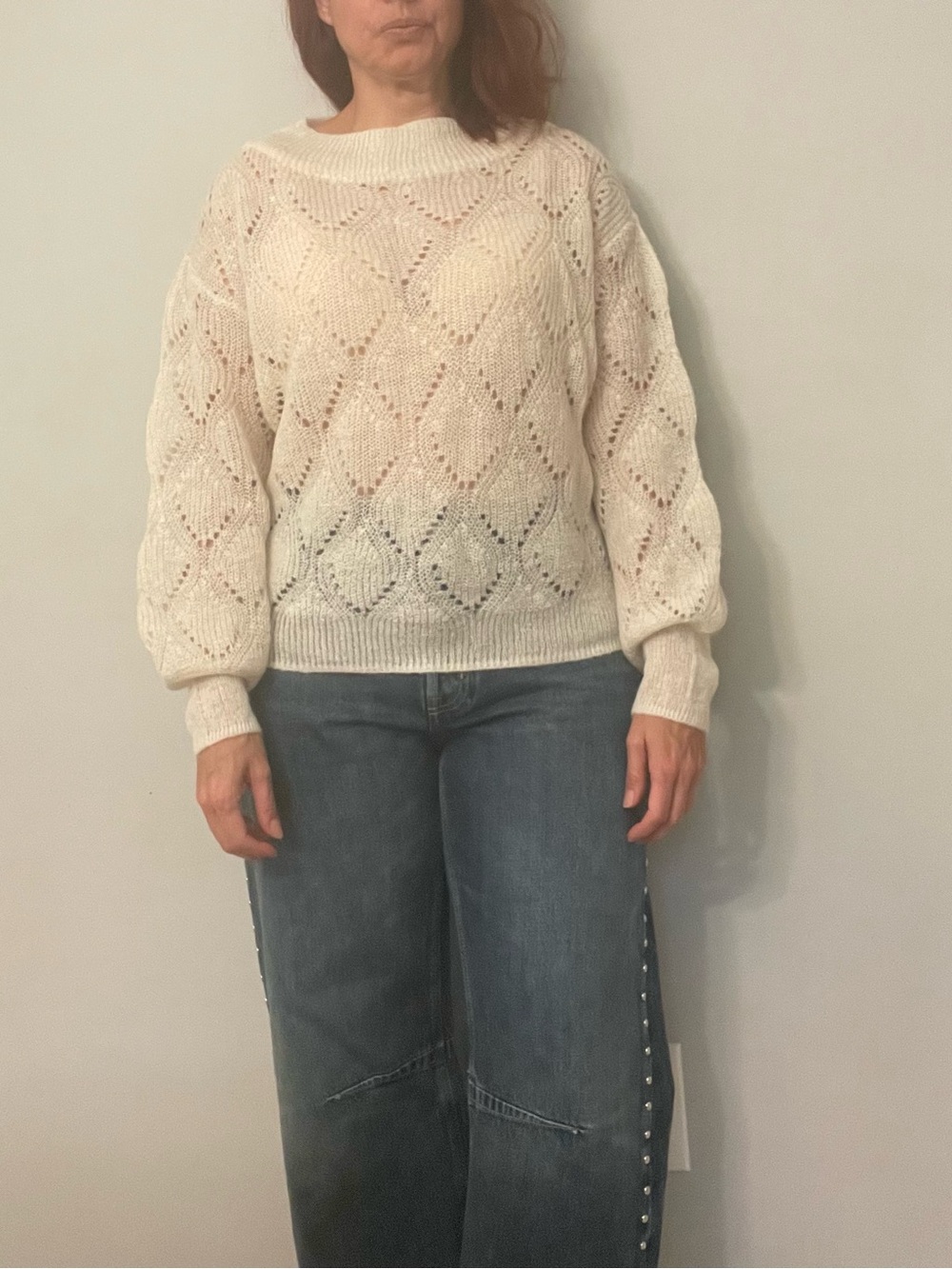 Mango Pointelle Pullover Sweater